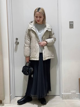 「アイテム（ダウンジャケット/コート）」を使った、まるこさん（レディース・156cm・30代）の冬コーディネート