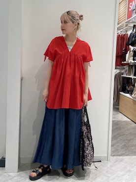 「アイテム（バックパック/リュック）」を使った、まるこさん（レディース・156cm・30代）の夏コーディネート