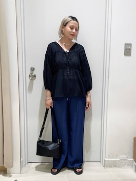 「GLOBAL WORK（グローバルワーク）のアイテム（トップス）」を使った、まるこさん（レディース・156cm）の夏コーディネート