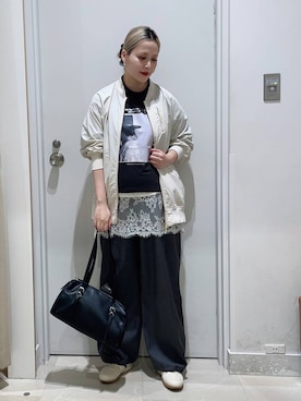 「GLOBAL WORK（グローバルワーク）のアイテム」を使った、まるこさん（レディース・156cm）の春コーディネート