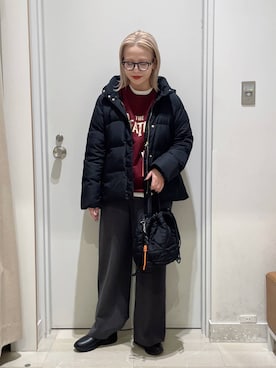 「アイテム（ダウンジャケット/コート）」を使った、まるこさん（レディース・156cm・30代）の秋コーディネート