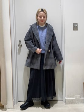 「アイテム（チェスターコート）」を使った、まるこさん（レディース・156cm・30代）の冬コーディネート