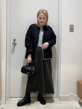 「GLOBAL WORK（グローバルワーク）のふわふわHugmeドルマンプルオーバー/595406（ニット/セーター）」を使った、まるこさん（レディース・156cm）の秋コーディネート