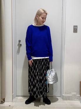 「GLOBAL WORK（グローバルワーク）のふわふわHugmeドルマンプルオーバー/595406（ニット/セーター）」を使った、まるこさん（レディース・156cm）の秋コーディネート