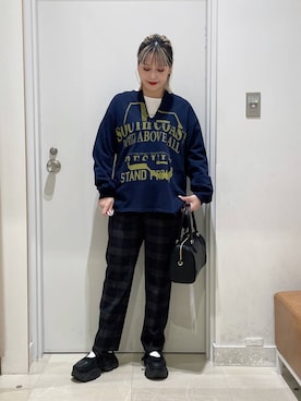 「チェック」｜まるこさん（レディース・156cm・30代）の秋コーディネート