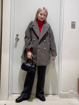 「アイテム（チェスターコート）」を使った、まるこさん（レディース・156cm・30代）の冬コーディネート