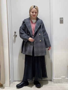 「アイテム（チェスターコート）」を使った、まるこさん（レディース・156cm・30代）の冬コーディネート