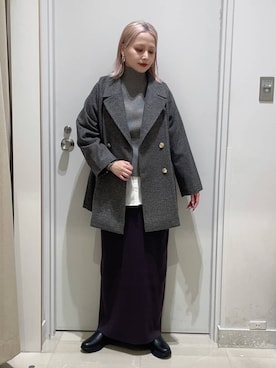 まるこさん（レディース・156cm）の冬コーディネート