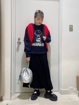 「アイテム（ピアス（両耳用））」を使った、まるこさん（レディース・156cm・30代）の秋コーディネート