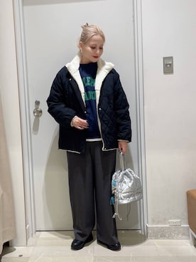 「アイテム（ブルゾン）」を使った、まるこさん（レディース・156cm・30代）の秋コーディネート