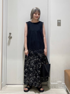 「キャミソール」｜まるこさん（レディース・156cm）の夏コーディネート