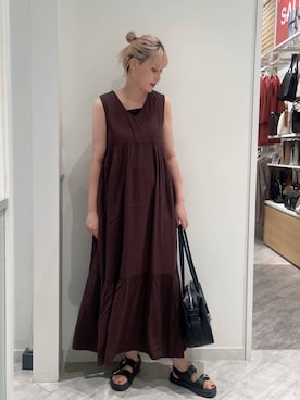 「GLOBAL WORK（グローバルワーク）のアイテム（ワンピース/ドレス）」を使った、まるこさん（レディース・156cm）の夏コーディネート