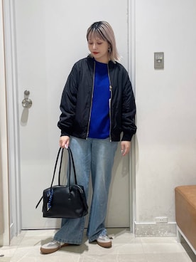 「アイテム（ブルゾン）」を使った、まるこさん（レディース・156cm・30代）の秋コーディネート