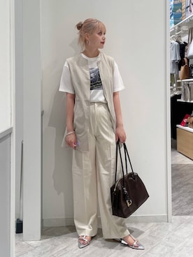 「GLOBAL WORK（グローバルワーク）のアイテム（パンツ）」を使った、まるこさん（レディース・156cm）の夏コーディネート