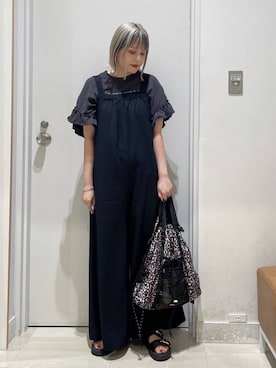 「GLOBAL WORK（グローバルワーク）のアイテム（オールインワン・サロペット）」を使った、まるこさん（レディース・156cm）の夏コーディネート