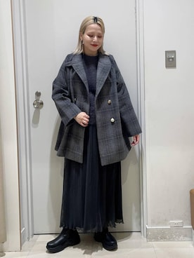 「アイテム（チェスターコート）」を使った、まるこさん（レディース・156cm・30代）の冬コーディネート