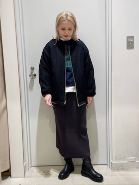 「GLOBAL WORK（グローバルワーク）のアイテム（ブルゾン）」を使った、まるこさん（レディース・156cm）の秋コーディネート
