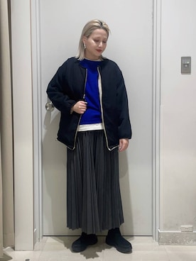 「GLOBAL WORK（グローバルワーク）のふわふわHugmeドルマンプルオーバー/595406（ニット/セーター）」を使った、まるこさん（レディース・156cm）の冬コーディネート