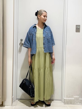 「旅行」｜まるこさん（レディース・156cm）の春コーディネート