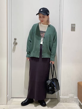 「おでかけ」｜「アイテム（帽子）」を使った、まるこさん（レディース・156cm）の秋コーディネート