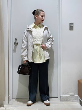 「GLOBAL WORK（グローバルワーク）のアイテム（ジャケット/アウター）」を使った、まるこさん（レディース・156cm）の春コーディネート