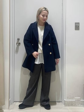 「GLOBAL WORK（グローバルワーク）のふわふわHugmeドルマンプルオーバー/595406（ニット/セーター）」を使った、まるこさん（レディース・156cm）の冬コーディネート