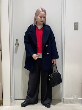 「アイテム（ボストンバッグ）」を使った、まるこさん（レディース・156cm・30代）の冬コーディネート