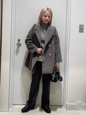 「アイテム（チェスターコート）」を使った、まるこさん（レディース・156cm・30代）の冬コーディネート