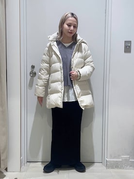 「アイテム（Tシャツ/カットソー）」を使った、まるこさん（レディース・156cm・30代）の冬コーディネート