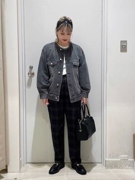 「アイテム（デニムジャケット）」を使った、まるこさん（レディース・156cm・30代）の秋コーディネート