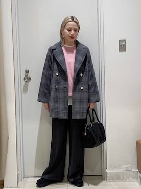 「アイテム（チェスターコート）」を使った、まるこさん（レディース・156cm・30代）の冬コーディネート