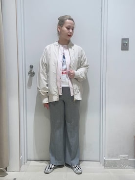 「GLOBAL WORK（グローバルワーク）のアイテム（ブルゾン）」を使った、まるこさん（レディース・156cm）の春コーディネート