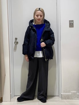 「GLOBAL WORK（グローバルワーク）のふわふわHugmeドルマンプルオーバー/595406（ニット/セーター）」を使った、まるこさん（レディース・156cm）の冬コーディネート