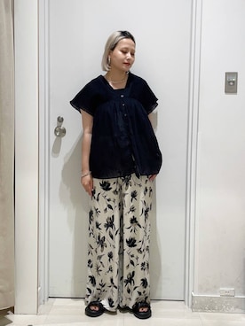 「GLOBAL WORK（グローバルワーク）のアイテム（パンツ）」を使った、まるこさん（レディース・156cm）の夏コーディネート
