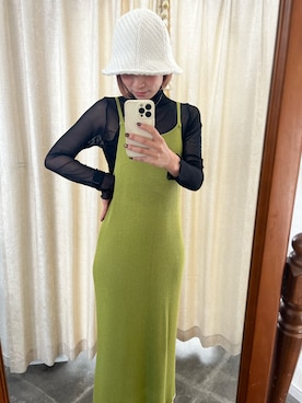 「JUNOAH（ジュノア）のシアーウェーブカットソー（Tシャツ/カットソー）」を使った、ayakabouさん（レディース・160cm）の秋コーディネート