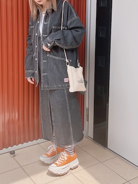 「RNA（アールエヌエー）のアイテム（ジャケット/アウター）」を使った、rinringoooさん（レディース・156cm）の春コーディネート