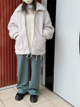「RNA（アールエヌエー）のアイテム（ブルゾン）」を使った、rinringoooさん（レディース・156cm）の冬コーディネート