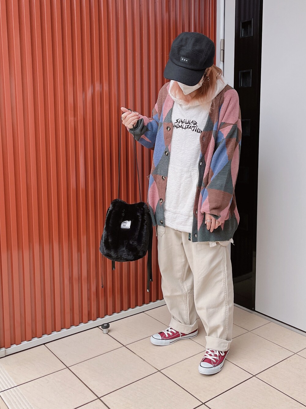 R3827 フレンチワークサスペンダーパンツを使った人気ファッション