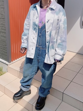 「RNA（アールエヌエー）のアイテム（サロペット/オーバーオール）」を使った、rinringoooさん（レディース・156cm）の春コーディネート