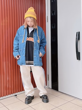 「RNA（アールエヌエー）のアイテム（ジャケット/アウター）」を使った、rinringoooさん（レディース・156cm）の冬コーディネート
