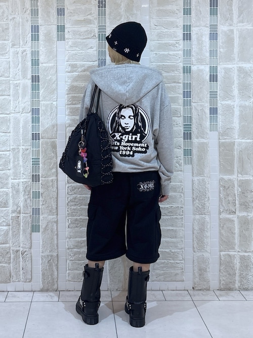 MESSAGE AND FACE ZIP UP SWEAT HOODIE（パーカー）｜X-girl（エックス