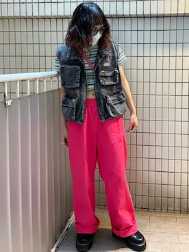 吉井紗彩さん(レディース・155cm)の夏コーディネート