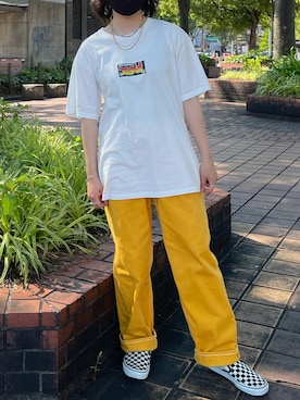 「アイテム（スリッポン）」を使った、吉井紗彩さん（レディース・155cm・10代）の夏コーディネート