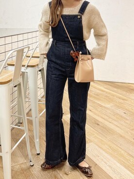 「アプレジュール」｜「アイテム（オールインワン・サロペット）」を使った、momoさん（レディース・160cm）の冬コーディネート