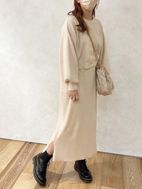 「ニット/セーター」｜momoさん（レディース・160cm）の冬コーディネート