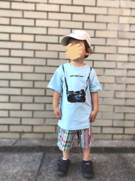 「MIKI HOUSE（ミキハウス）のアイテム（パンツ）」を使った、chiroruさん（キッズ・90cm）の秋コーディネート