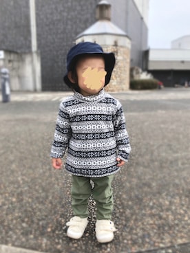 「無印良品（ムジルシリョウヒン）のアイテム（帽子）」を使った、chiroruさん（キッズ・90cm）の秋コーディネート