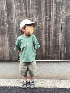 「Daddy Oh Daddy（ダディーオーダディー）のアイテム（パンツ）」を使った、chiroruさん（キッズ・90cm）の夏コーディネート