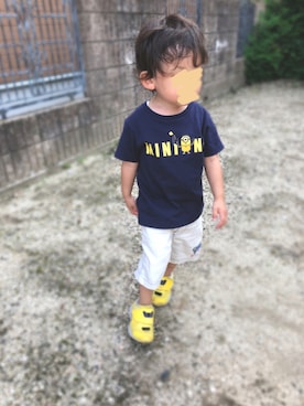 「MIKI HOUSE（ミキハウス）のアイテム（パンツ）」を使った、chiroruさん（キッズ・90cm）の秋コーディネート