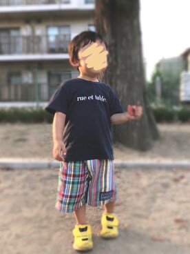 「MIKI HOUSE（ミキハウス）のアイテム（パンツ）」を使った、chiroruさん（キッズ・90cm）の秋コーディネート